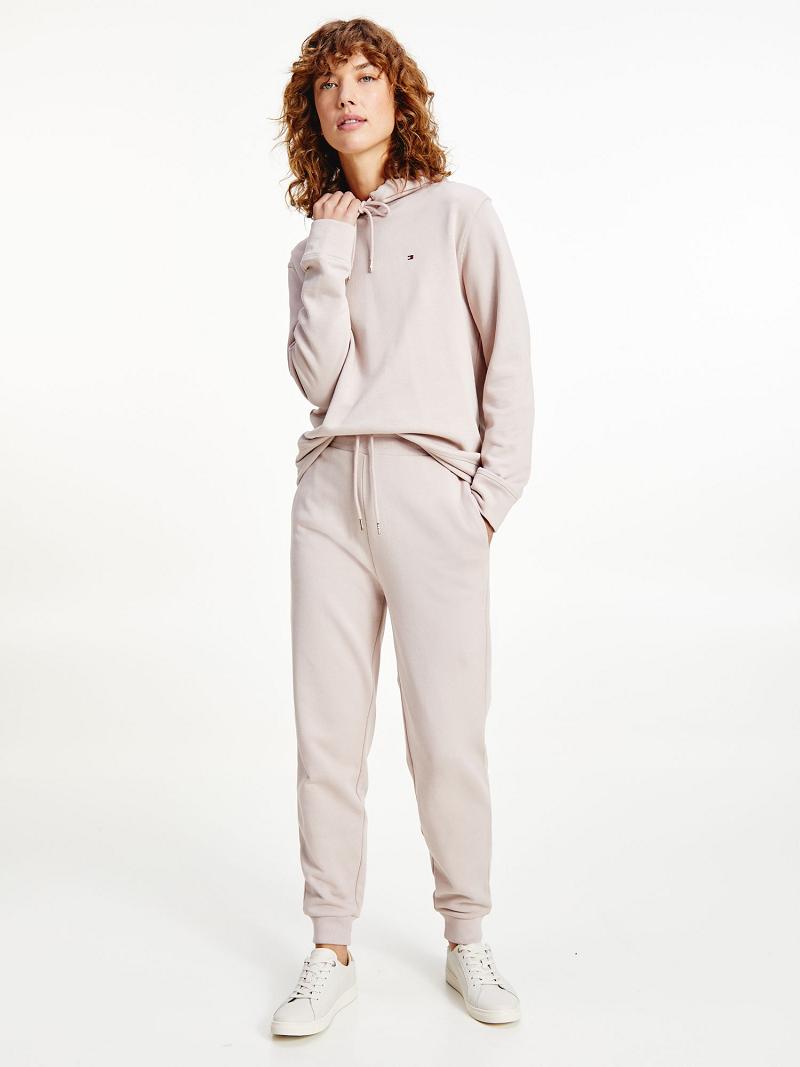 Női Tommy Hilfiger Organic Pamut Relaxed Fit Sweatpant Nadrág Bézs | HU 247MQZ